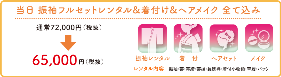 当日フルセットコース／65,000円（税抜）〜